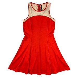 W118 by Walter Baker A-line Sleeveless Zipper Stretch Flare Dress  Size M  Coral